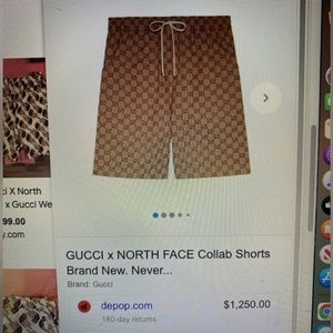 Authentic Gucci North Face Collab shorts sizes XL (fits Large)